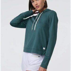 Vuori Teal Crewneck Hoodie with Drawcord